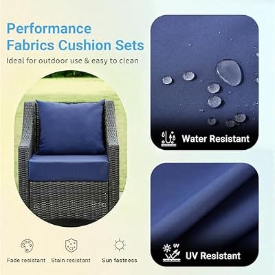 IPYNBAP Outdoor Cushions for Patio Furniture,Outdoor Seat Cushion Set 24 x 24 x 5.75 Inch,Waterproof & Fade R… — view 4