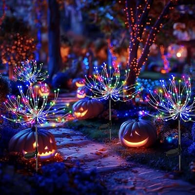 PEVOROS Solar Firework Fairy Garden Lights Outdoor, Colorful, 2 Pack — view 4