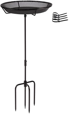 HRAYLTOP Standing Bird Feeder Bowl with 29.1 inch Iron Stand - Detachable Outdoor Decor for Garden Backyard P… — view 2