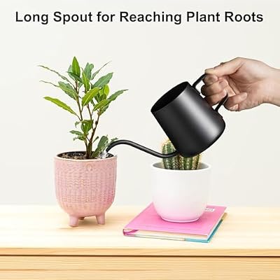 Watering Can Indoor Plants, Small Plant Watering Can, 12 oz, Black — view 3