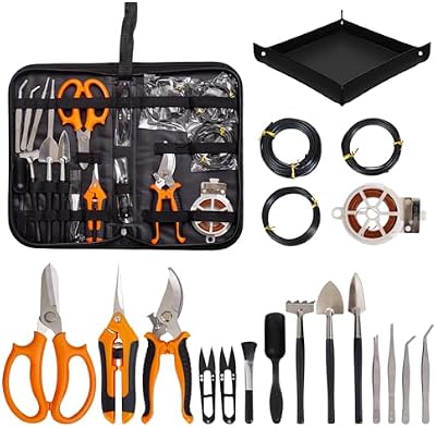 Bonsai Tools Kit 20 Pcs Garden Tools Set for Beginner, Gardening Gift for Women Men, Includes Bonsai Wire Kit… — view 2