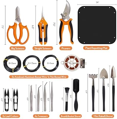 Bonsai Tools Kit 20 Pcs Garden Tools Set for Beginner, Gardening Gift for Women Men, Includes Bonsai Wire Kit… — view 4