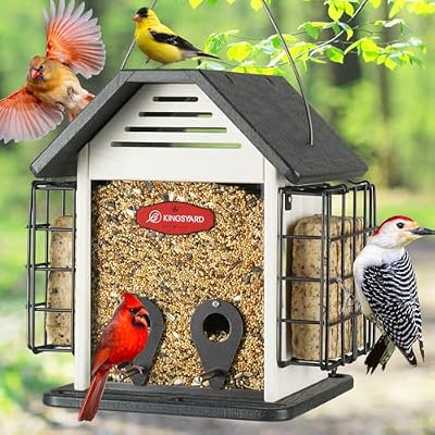 Kingsyard Large Recycled Poly Lumber Bird Feeder for Outdoor Hanging — view 2