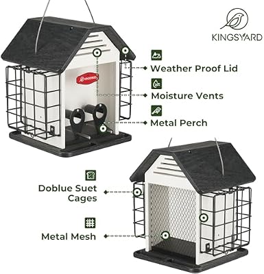 Kingsyard Large Recycled Poly Lumber Bird Feeder for Outdoor Hanging — view 3