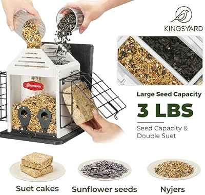 Kingsyard Large Recycled Poly Lumber Bird Feeder for Outdoor Hanging — view 4