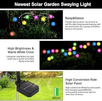 Solar Firefly Lights Outdoor Color Changing Garden Multicolor 4PK — view 3