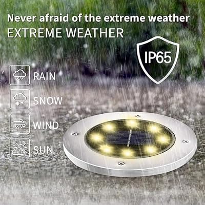INCX Solar Lights Outdoor Waterproof, Warm White, 16 Pack Ground Lights — view 3