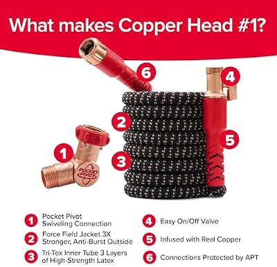 Pocket Hose Copper Head 100 FT Expandable Garden Hose, Pocket Pivot — view 4