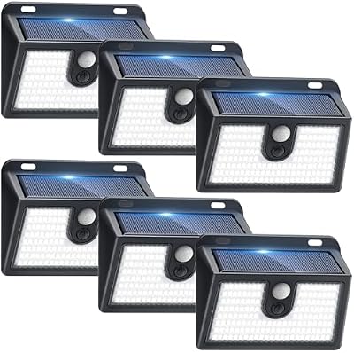 [6 Packs] Solar Motion Sensor Outdoor Lights, Super Bright Solar Lights Outdoor Waterproof, 3 Lighting Modes… — view 2