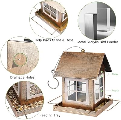 Bird Feeder, Waterproof Bird Feeders for Outdoor Hanging — view 4