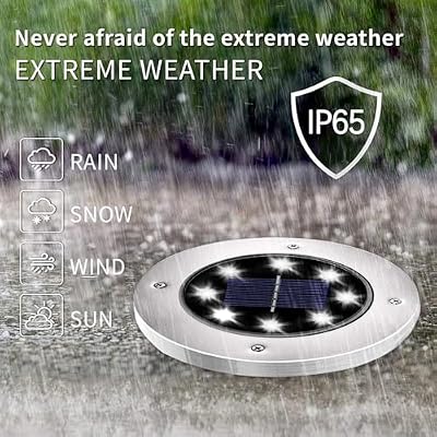 INCX Solar Lights Outdoor Waterproof, Cold White, 16 Pack Ground Lights — view 3