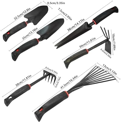 Large Garden Tool Set with Non-Slip Rubber Handle - 6 Piece Heavy Duty, Gardening Hand Tools, Sturdy Durable,… — view 3