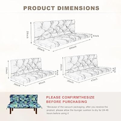 Porch Swing Cushion with Backrest,Waterproof Bench Cushion for Outdoor Furniture,2-3 Seater Replacement Thick… — view 4