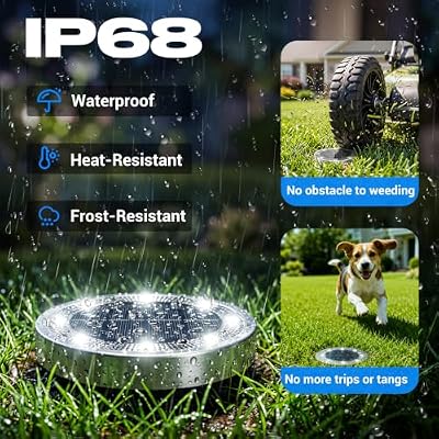 Peasur Solar Lights Outdoor Waterproof, 8 Pack Solar Powered Ground Lights Outdoor, IP68 Waterproof, Anti-Rus… — view 3