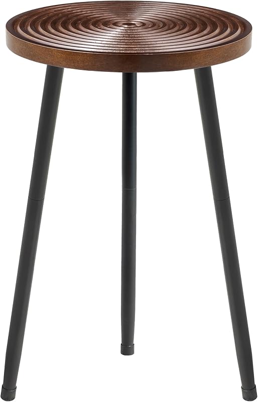 Lawn Social Tall Plant Stand Indoor, 20" Wood Metal Pedestal, Walnut