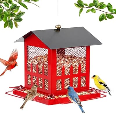 Bird Feeder, Heavy Duty Metal Wild Bird Feeders for Outdoors Hanging — view 2