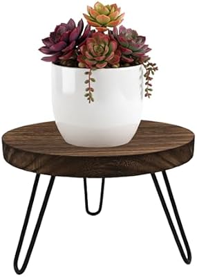 Wood Plant Stand Indoor Outdoor, 10'' Flower Planter Stands Fit 5-12'' Pot — view 2