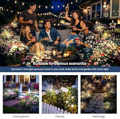 2Pack Solar Lights Outdoor, 120LED Firework Lights — view 3