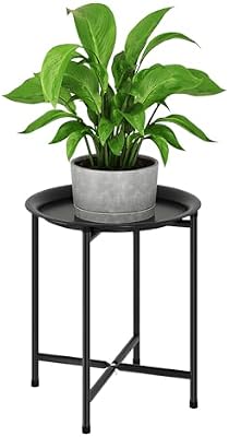Bamworld Plant Stand Indoor Tall Plant Table Outdoor Plant Stool Black — view 2