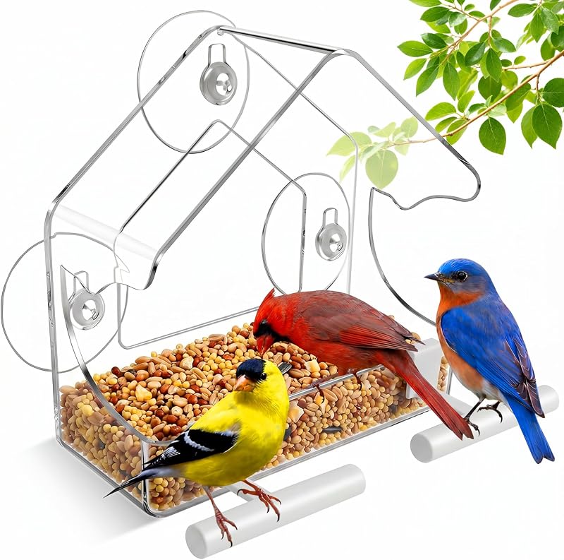 Window Bird Feeders with Strong Suction Cups, as a Bird Watching Gift