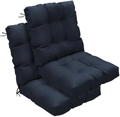 Outdoor Chair Cushions 42x21x4 Inch Set of 2, Dark Blue — view 2