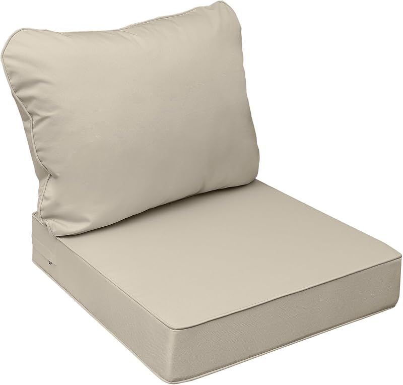 AAAAAcessories Outdoor Chair Cushions, 24 x 24 x 5 + 19 in, Set of 1