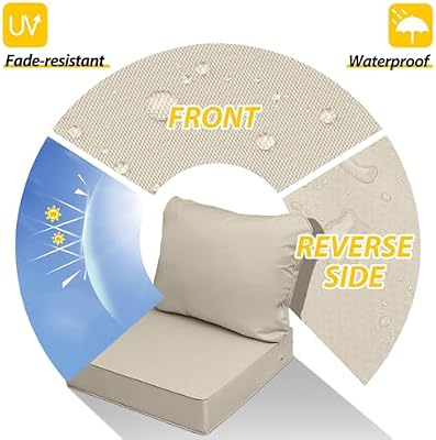 AAAAAcessories Outdoor Chair Cushions, 24 x 24 x 5 + 19 in, Set of 1 — view 3