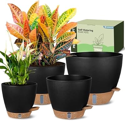 Self-Watering Pots for Indoor and Outdoor Plants 4 Pack, 6/8/10/12 Inch Planters with Water Level Indicator &… — view 2