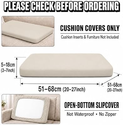 12Pcs Patio Cushion Covers, Outdoor Stretch Cushion Covers, Washable — view 3