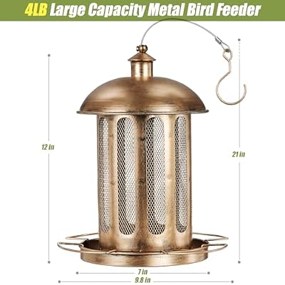 Bird Feeder, 4LB Large Capacity Bird Feeders for Outdoor Hanging — view 3