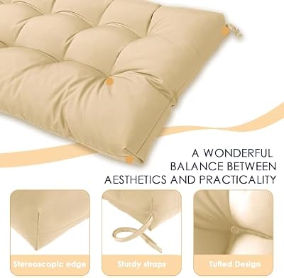 MTMR Outdoor Bench Seat Cushion for Patio Swing Chair Furniture, Waterproof — view 3