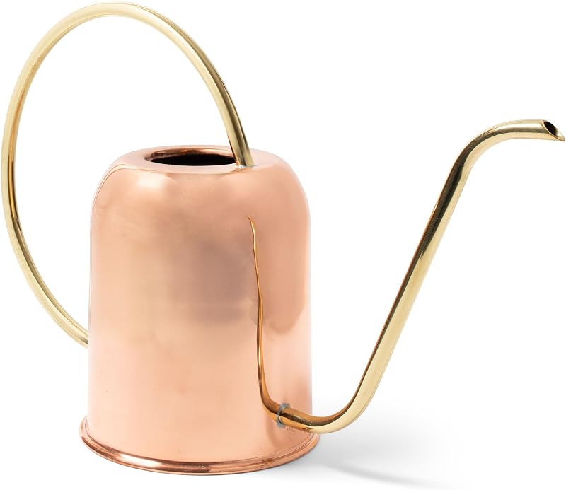 Copper Watering Can Indoor Plants - 48oz Long Spout Precise Small Water Can for Plants, Bonsai, Succulents, H…