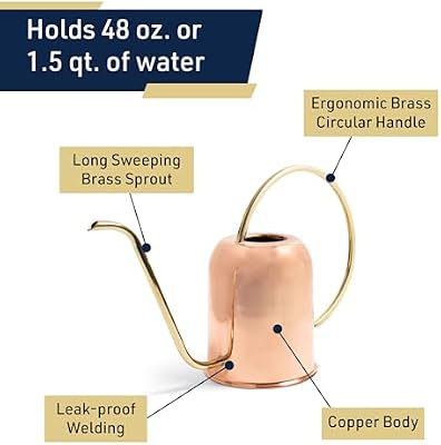 Copper Watering Can Indoor Plants - 48oz Long Spout Precise Small Water Can for Plants, Bonsai, Succulents, H… — view 4