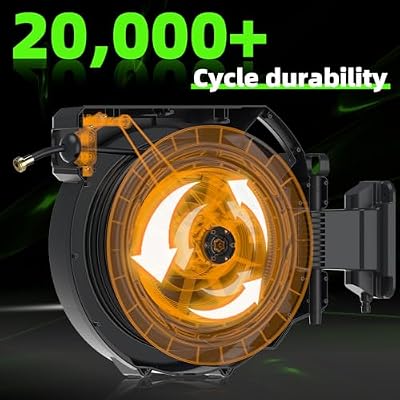 Retractable Garden Hose Reel 1/2 in x100 ft, Wall Mounted Hose Reel — view 4