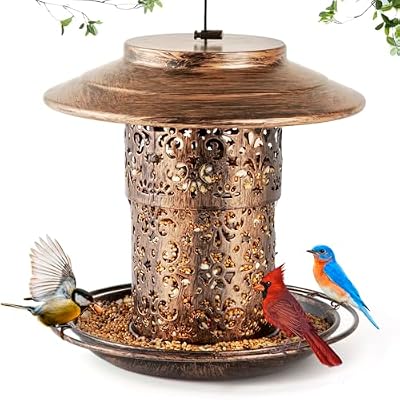 Metal Bird Feeder for Outdoors Hanging, Ciarain Small Wild Bird Feeders — view 2