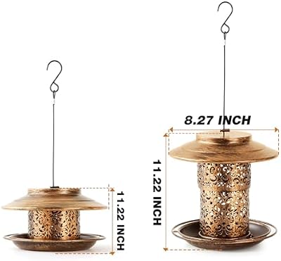 Metal Bird Feeder for Outdoors Hanging, Ciarain Small Wild Bird Feeders — view 3