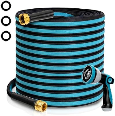 75FT Non-Expandable Garden Hose, Flexible Water Hose with Spray Nozzle, Kink-Resistant, Leakproof 3/4" Brass… — view 2
