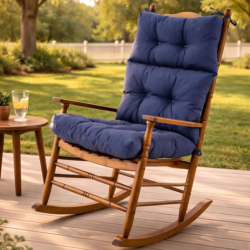 Rocking Chair Cushion, Waterproof and Fade-Resistant Adirondack Rocker Cushions, Indoor/Outdoor Rocking Chair…