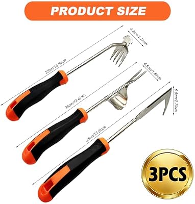 3 in 1 Garden Weeding Tool Set – Manganese Steel Weed Puller, Crack & Crevice Weeder, Ergonomic Scratch Tool… — view 3