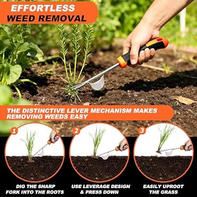 3 in 1 Garden Weeding Tool Set – Manganese Steel Weed Puller, Crack & Crevice Weeder, Ergonomic Scratch Tool… — view 4