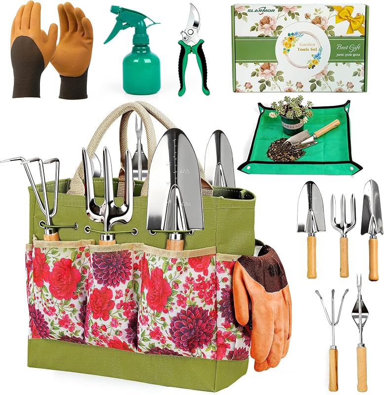 Garden Tool Set, 10 PCS Gardening Tools/Kit for Women,Gardener Gift