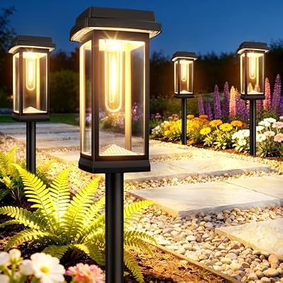 Solar Pathway Lights Outdoor, 8 Pack Upgraded Solar Garden Lights Solar Powered, Solar Lights Outdoor Waterpr… — view 2