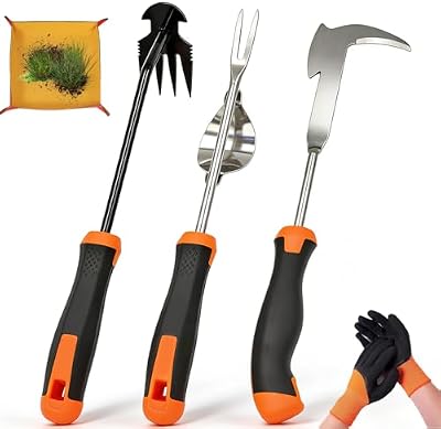 5 Pack Weed Puller Tool, Stainless Steel Manual Hand Weeding Tool Set — view 2