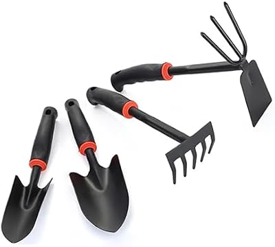 Garden Tool Set, 4 Pieces, Including 2 Shovels &1 Rake &1 Cultivator, Rust-Resistant lron Tools, Rubber Grip… — view 2