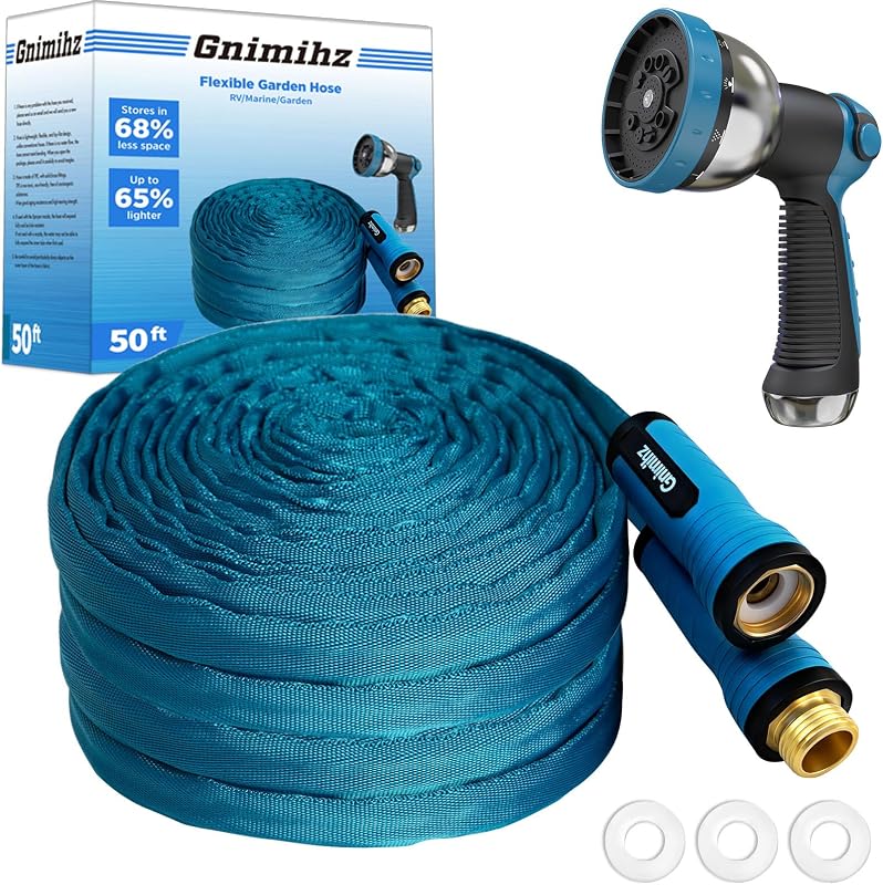Garden Hose 50 ft, Made of TPE (BetterThan PVC/Hybrid Polymer), Lightweight yet Durable Water Hose with Ergon…