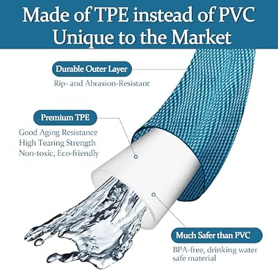 Garden Hose 50 ft, Made of TPE (BetterThan PVC/Hybrid Polymer), Lightweight yet Durable Water Hose with Ergon… — view 3