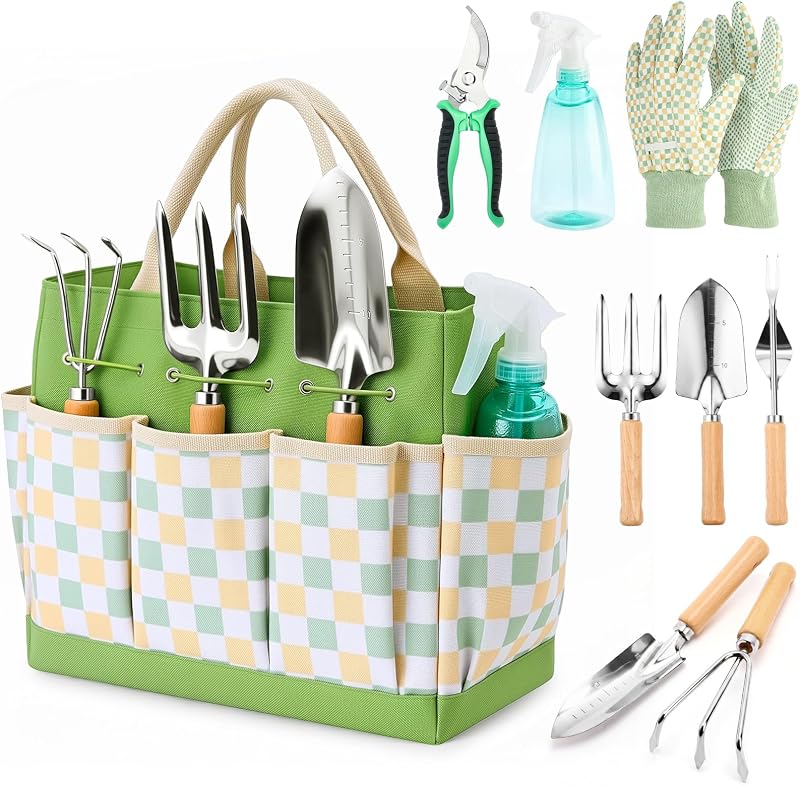 Heavy Duty Gardening Tool Set with Tote Bag, Great Gift for Gardeners