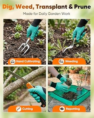 Garden Tool Set Gardening Tools - Heavy Duty Aluminum Tool Kit with Non-Slip Handle, Gardening Gloves and Too… — view 4