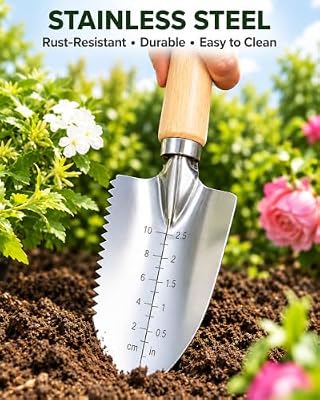 Garden Tools Set, 9-Piece Heavy Duty Gardening Tools with Clear Pocket Tote Bag, Stainless Steel Garden Hand… — view 4