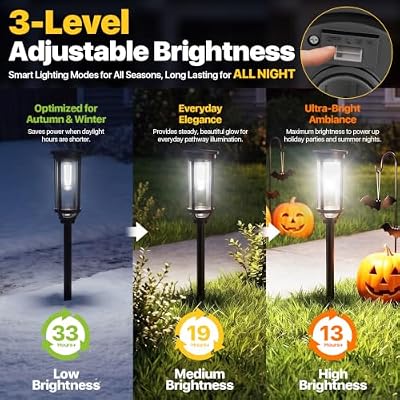 Ensenior Solar Pathway LED Lights Outdoor, 6500K Cool White, 6 Pack — view 4